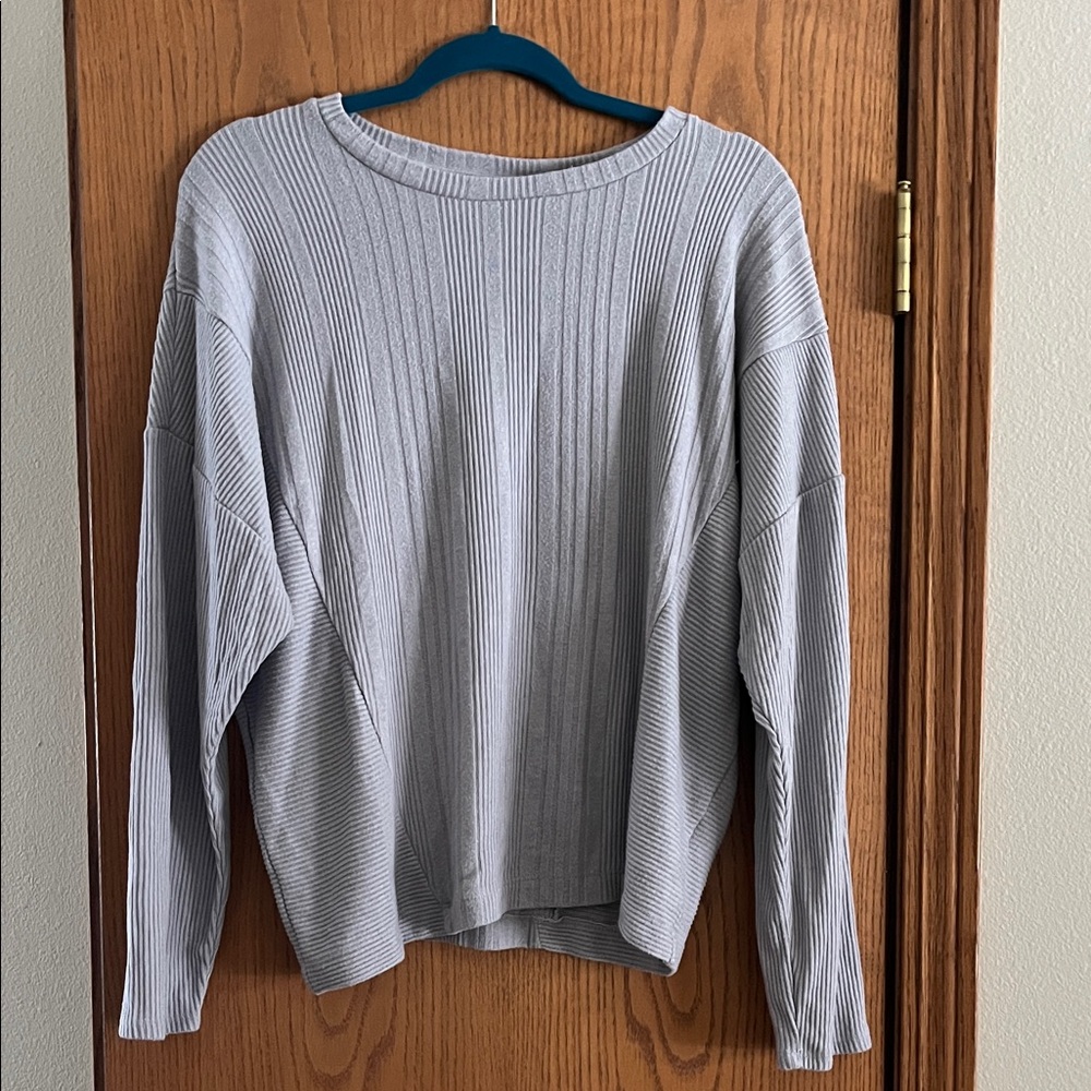 SImply Vera Women's Gray Ribbed Sweater